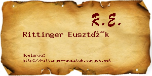 Rittinger Euszták névjegykártya